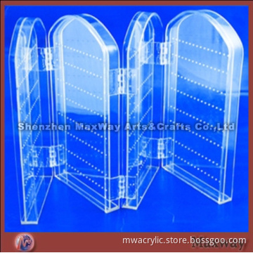 Acrylic Folding Panel Transparent 80 Pairs Ear Nail/Pin/Earbob/Pendants/Earrings Display Holder/Show
